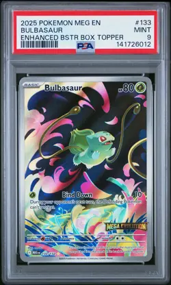 2025 POKEMON MEG EN-MEGA EVOLUTION ENHANCED BOOSTER BOX TOPPER BULBASAUR PSA 9 - Image 1