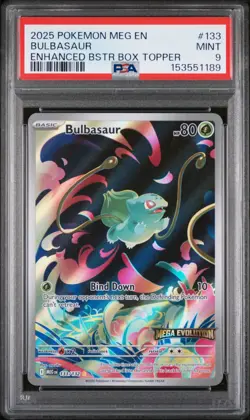 2025 POKEMON MEG EN-MEGA EVOLUTION ENHANCED BOOSTER BOX TOPPER BULBASAUR PSA 9 - Image 1