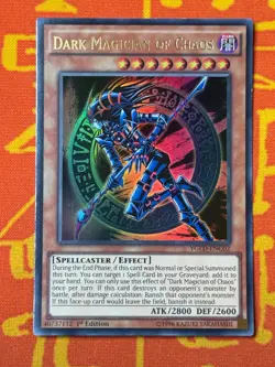 YUGIOH DARK MAGICIAN OF CHAOS ULTRA RARE 1ST EDITION LIGHT PLAY YGLD-ENC02 - Image 1
