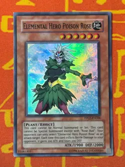 YUGIOH ELEMENTAL HERO POISON ROSE SUPER RARE NEAR MINT PP02-EN006 - Image 1