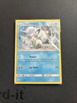 Pokemon Alolan Vulpix Card 21/145 Build-A-Bear Workshop Promo Stamped Card - Image 2
