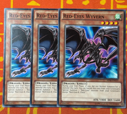 YUGIOH RED-EYES WYVERN COMMON NEAR MINT AP08-EN019 x3 PLAYSET - Image 1