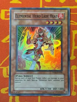 YUGIOH ELEMENTAL HERO LADY HEAT SUPER RARE NEAR MINT PP02-EN008 - Image 1