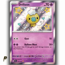 Pokemon Paldean Fates Drifloon 155/091 Baby Shiny Holo Rare Card LP - Image 1