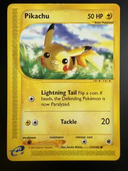 Pikachu 124/165 Non Holo Expedition - Pokemon Card - (LP) English - Image 1