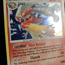 Blaziken 3/127 Holo Rare Platinum Base Pokemon Card MP PLAYED 2009 Swirl - Image 4