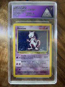 Pokemon TCG Mewtwo Holo Rare Card 10/130 Grade 5.5 Very Good Base Set 2 - Image 1