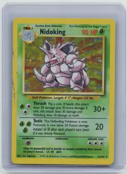Pokemon Nidoking Base Set Unlimited Holo Rare Card 11/102 - Image 1
