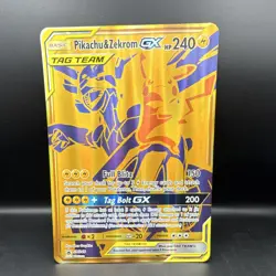 Pokemon TCG Pikachu & Zekrom GX Promo Jumbo Card SM248 Holo TAG TEAM - Image 1
