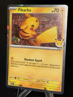 Pokemon Day 2026 RARE Fart Swirl Pikachu Stamped Cosmos Holo Promo Card 051/165 - Image 1