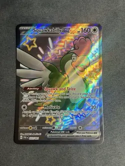 Pokemon TCG Squawkabilly EX Holo Shiny Ultra Rare Card 223/091 Paldean Fates - Image 1