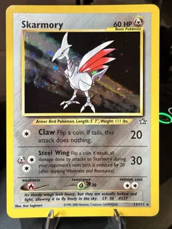 Skarmory 13/111 Neo Genesis Unlimited Holo Rare Pokemon Card - Image 1