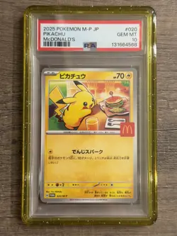 PSA 10 Pikachu Promo Mcdonald's 020/M-P 2025 Pokemon Card Japanese - Image 1