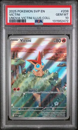 Pokemon Co. PSA 10 Victini 208 SV Promo Holo English 2025 Pokemon TCG Card - Image 1