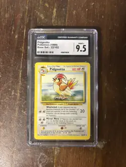 1999 Pokemon TCG Pidgeotto Base Set 22/102 Regular Unlimited Rare WOTC CGC 9.5 - Image 1