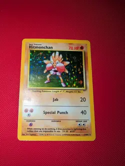 Pokemon TCG Hitmonchan Unlimited Rare Holo Card Base Set 7/102 - Image 1