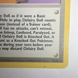 Wizards Pokemon TCG Clefairy Doll 70/102 Base Set Rare Eng 1999 10HP - Image 5