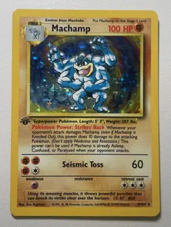 Pokemon TCG Machamp Base Set 8/102 Holo Unlimited Holo Rare - Image 1