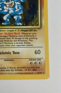 Pokemon TCG Machamp Base Set 8/102 Holo Unlimited Holo Rare - Image 5