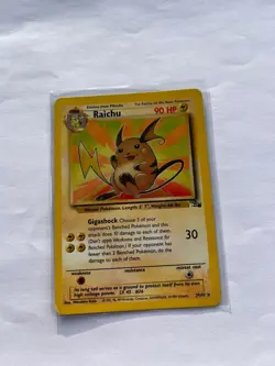Pokemon TCG Raichu Fossil 29/62 Rare Unlimited Regular 90 HP English 1999 - Image 1