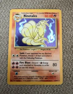 Pokemon TCG Ninetales 12/102 Base Set Holo Rare Unlimited English 80HP 1999 - Image 1