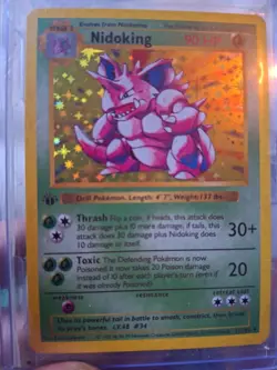 Pokemon Nidoking 11/102 Base Set Holo Rare Card 1999 WOTC Unlimited - Image 1