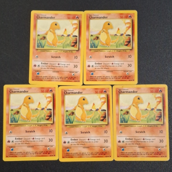 Pokemon TCG Base Set Charmander 46/102 Lot of 5 English Regular 1999 WOTC - Image 1