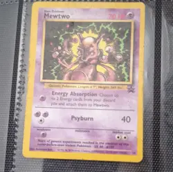 Pokemon TCG Mewtwo 14 Base Set Unlimited Holo Rare EN HP70 Wizards Psychic 1999 - Image 2