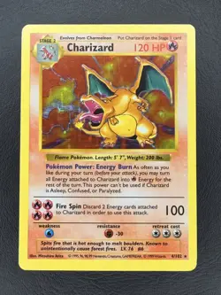 Pokemon Base Set Charizard 4/102 Shadowless Holo Rare English 1999 WOTC - Image 1