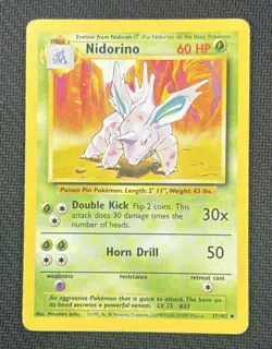 Nidorino 30/102 Uncommon Unlimited Base Set 1999 - Pokemon TCG (NM) - Image 1