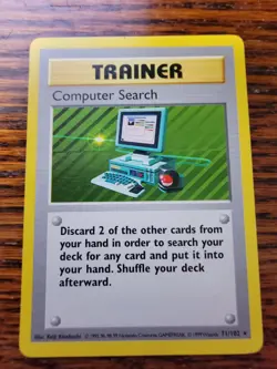 Pokemon TCG Computer Search Base Set 71/102 Regular Shadowless Rare - Image 1