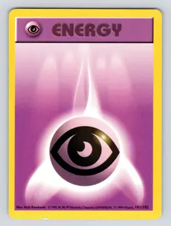 Pokemon TCG Psychic Energy Base Set 101/102 Regular Shadowless Common - Image 1