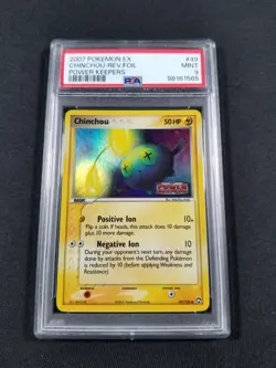 Pokemon Card Reverse Holo Chinchou 49/108 PSA 9 MINT ex Power Keepers - Image 1