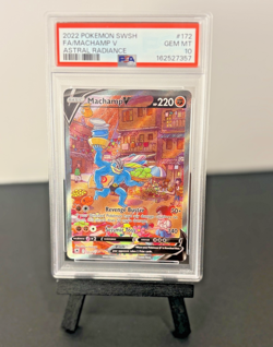 Pokemon TCG Machamp V Sword and Shield Astral Radiance Holo 72/189 PSA 10 - Image 1