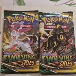 Pokemon TCG Sword & Shield Evolving Skies 2 Booster Packs Sylveon Umbreon - Image 1