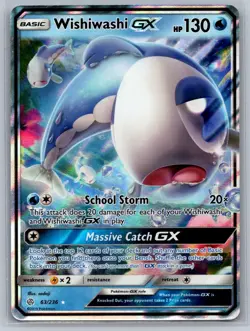 Wishiwashi GX 63/236 Holo GX Rare Cosmic Eclipse Pokemon Near Mint - Image 1