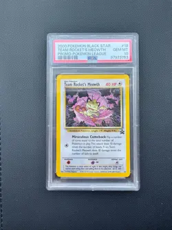 Team Rocket's Meowth 18 - Black Star Promo - Pokemon League - 2000 - PSA 10 - Image 1