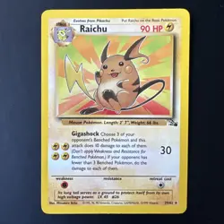 Raichu 29/62 Non Holo Rare Fossil Pokemon TCG NM - Image 1