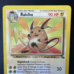 Raichu 29/62 Non Holo Rare Fossil Pokemon TCG NM - Image 4