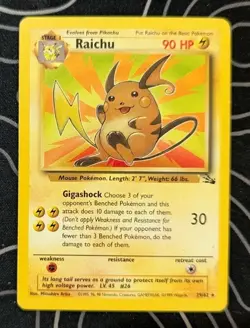 Raichu 29/62 Non Holo Rare Fossil Pokemon Tcg Card Vintage Wotc Lightly Played - Image 1