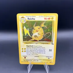 Pokemon TCG Raichu Holo Rare Card 14/62 Vintage Fossil MP WOTC - Image 1