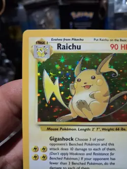 Pokemon TCG Raichu Fossil Holo Card 14/62 Unlimited Rare PRISTENE NEAR MINT + - Image 3