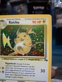 Pokemon TCG Raichu Fossil Holo Card 14/62 Unlimited Rare PRISTENE NEAR MINT + - Image 4