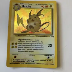 Pokemon TCG Raichu Holo Rare Card 14/62 Unlimited Fossil MP - Image 1