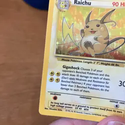 Pokemon TCG Raichu Holo Rare Card 14/62 Unlimited Fossil MP - Image 4