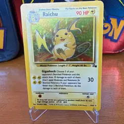 Pokemon TCG Raichu 14/62 Fossil Holo Rare Unlimited 1999 90HP English - Image 1