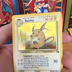 Pokemon TCG Raichu 14/62 Fossil Holo Rare Unlimited 1999 90HP English - Image 4