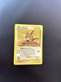 Pokemon TCG Raichu Fossil 29/62 Regular Unlimited Rare Non-Holo WOTC MP - Image 1