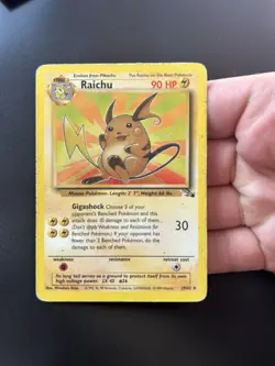 Pokemon TCG Raichu Fossil 29/62 Regular Unlimited Rare Non-Holo WOTC MP - Image 4