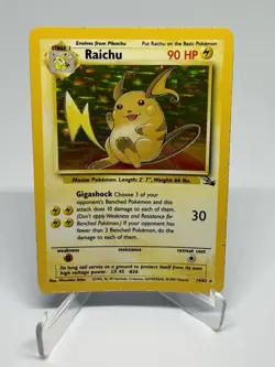 Pokemon TCG - Raichu Fossil Holo Card 14/62 WOTC Rare - Image 1